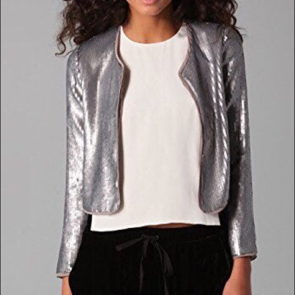 💫✨☁️ CROPPED COPPER SEQUIN JACKET ☁️ 🌙🌌 - Picture 1 of 6